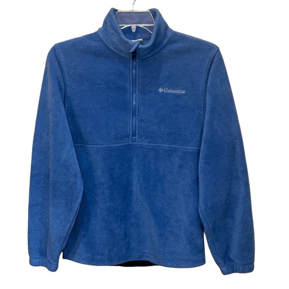 Men's Columbia Blue Half Zip‎ Fleece Jacket Size Small